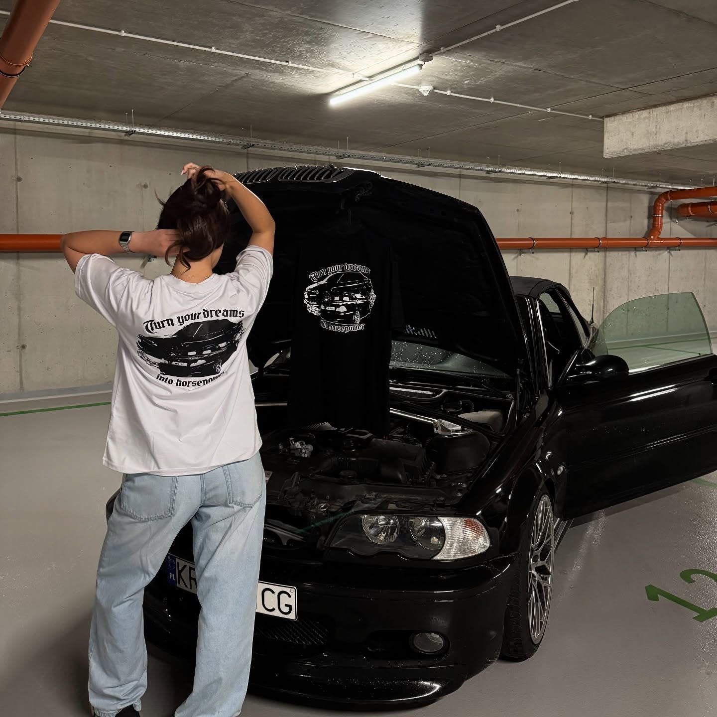 Koszulka "Turn your dreams into horsepower" Biała